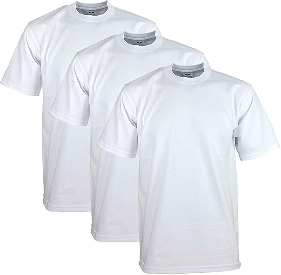 Men's 3-Pack Heavyweight Cotton Short Sleeve Crew Neck T-Shirt